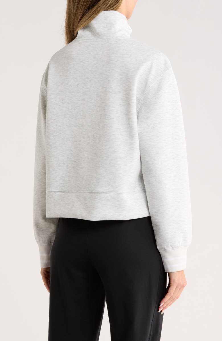 90 DEGREE BY REFLEX Georgetown Scuba Crop Half Zip Sweatshirt, Alternate, color, Heather Light Grey