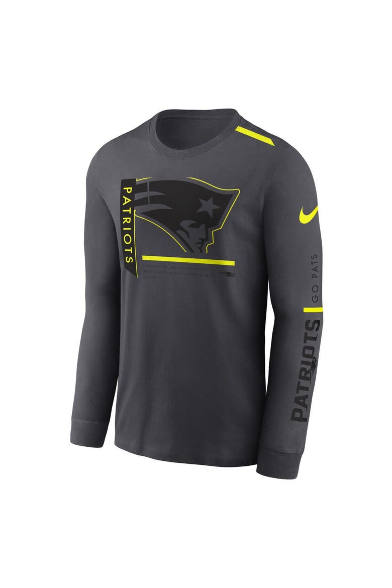 Men's Nike Anthracite New England Patriots Volt Performance Long Sleeve T-Shirt, Alternate, color, Anthracite