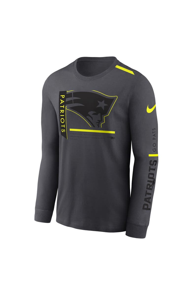 Nike Men's Nike Anthracite New England Patriots Volt Performance Long Sleeve T-Shirt, Alternate, color, 