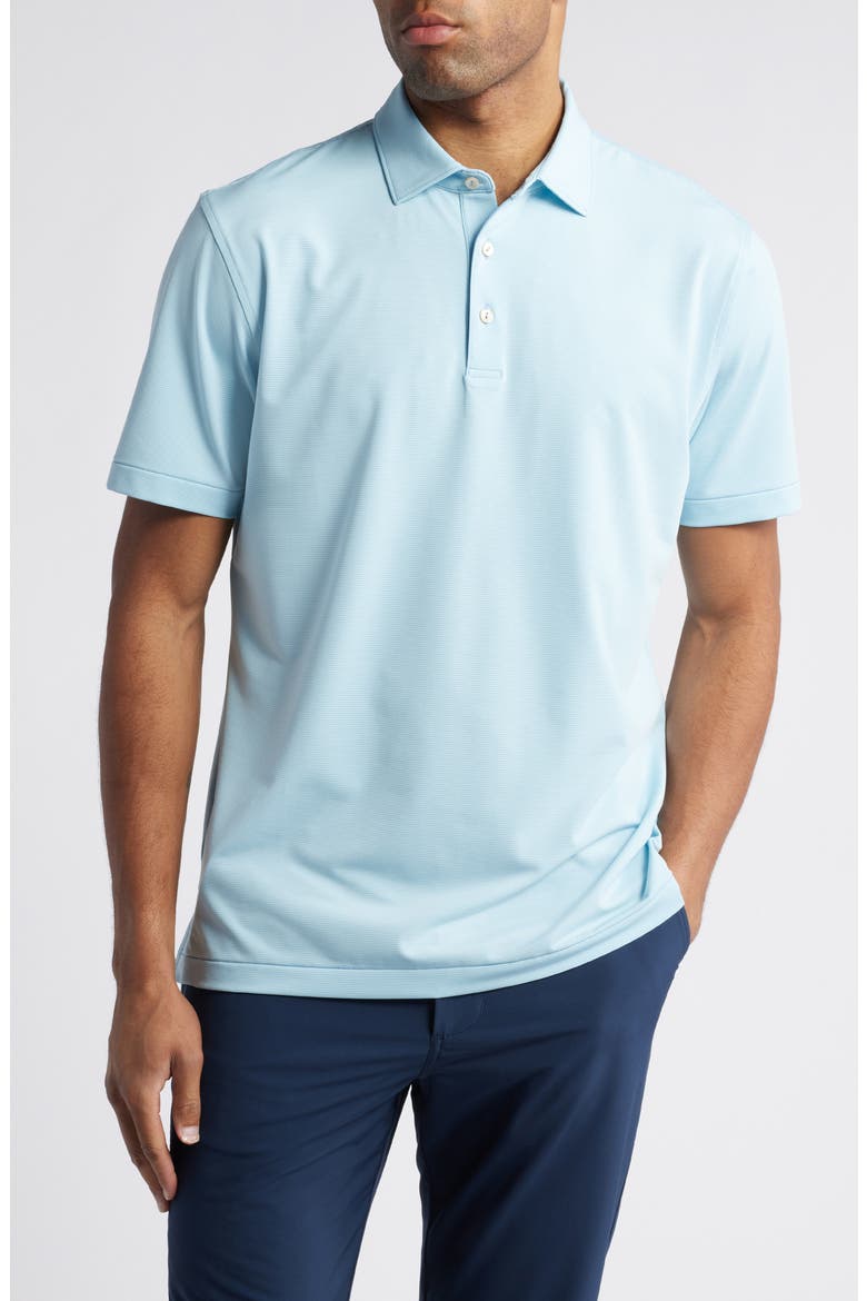 Jubilee Microstripe Performance Jersey Polo, Main, color, COTTAGE BLUE