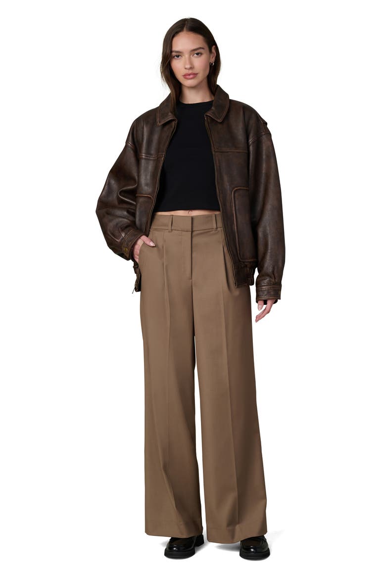 The Luca Leather Bomber Jacket, Alternate, color, BROWN DISTRESSED