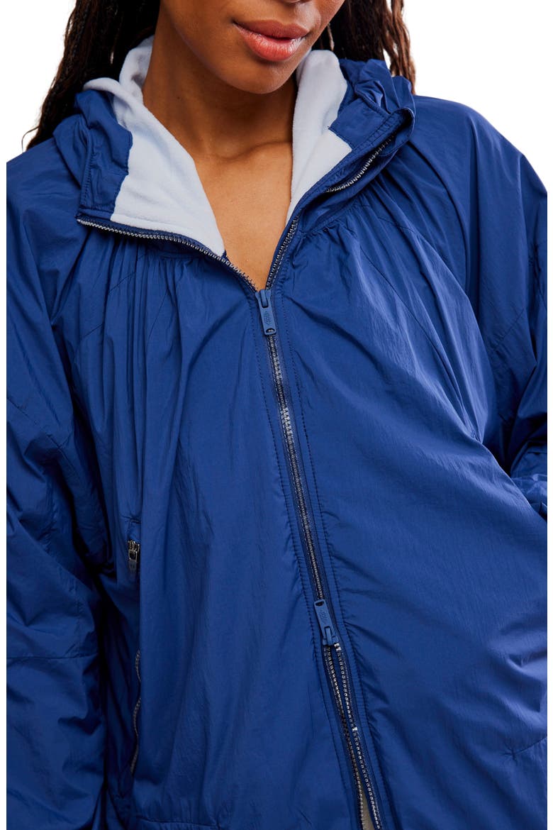 Explore More Nylon Hooded Jacket, Alternate, color, BLUE/ NAVY