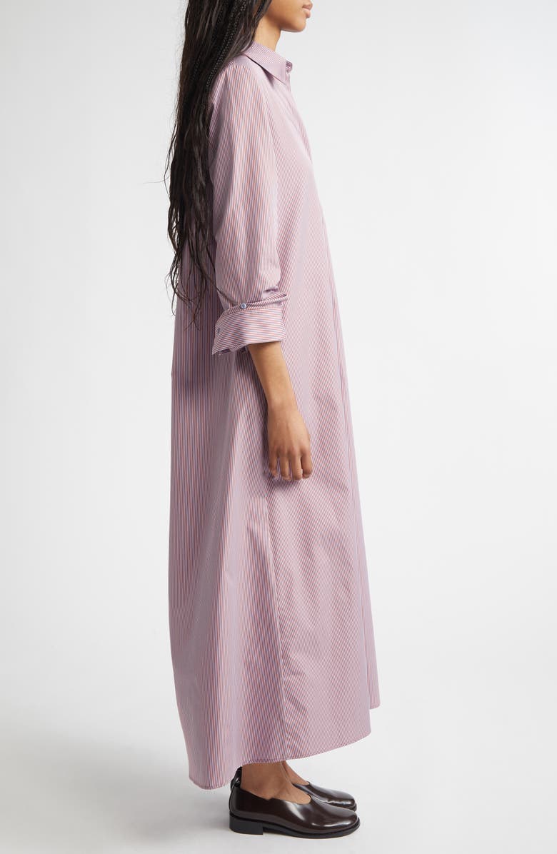 TWP Jennys Stripe Long Sleeve Cotton Shirtdress, Alternate, color, Rust / Blue