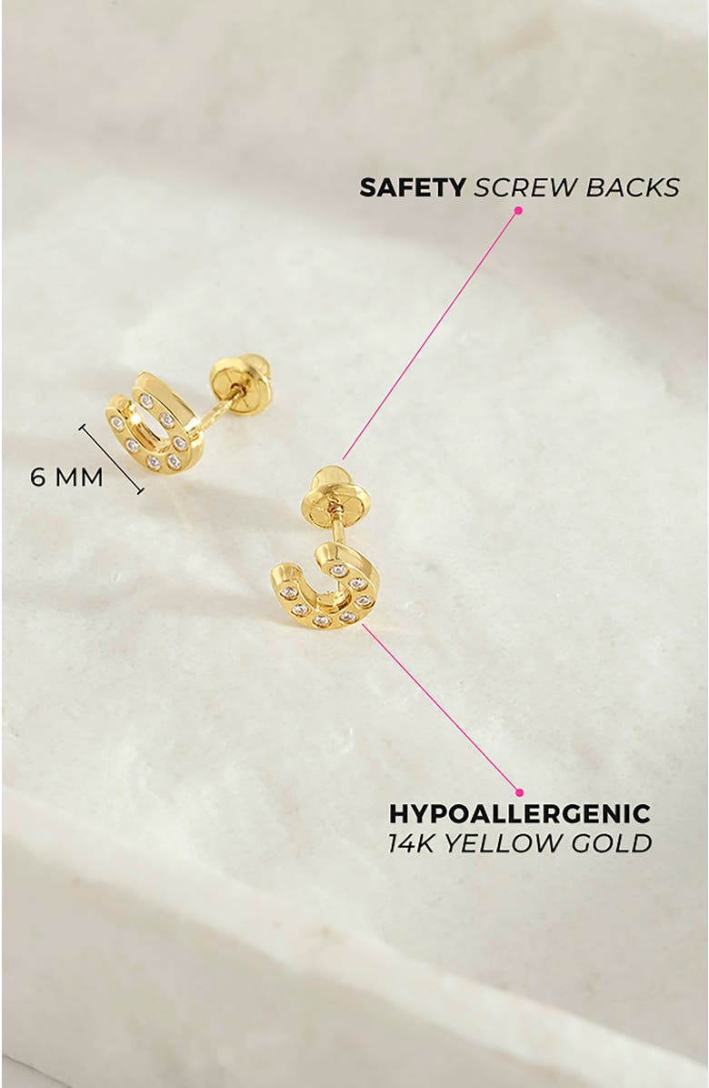 In Season Jewelry 14k Horseshoe Earrings, Alternate, color, Gold
