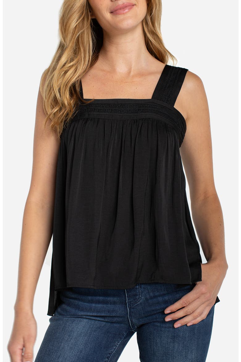 Stitch Square Neck Tank, Main, color, BLACK