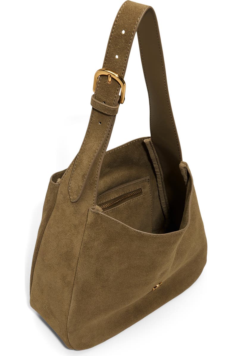 ALDO Soffiettaluxe Suede Shoulder Bag, Alternate, color, Khaki