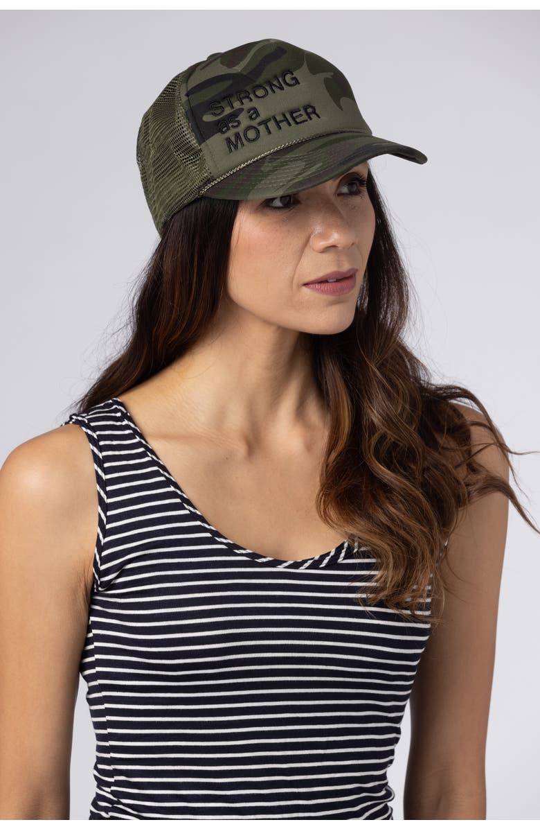 BUN Maternity Nursing Apparel Strong as a Mother Trucker Hat, Alternate, color, 