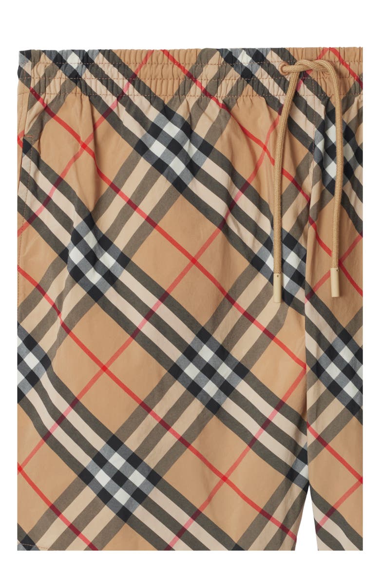 Burberry Check Swim Shorts, Alternate, color, Sand