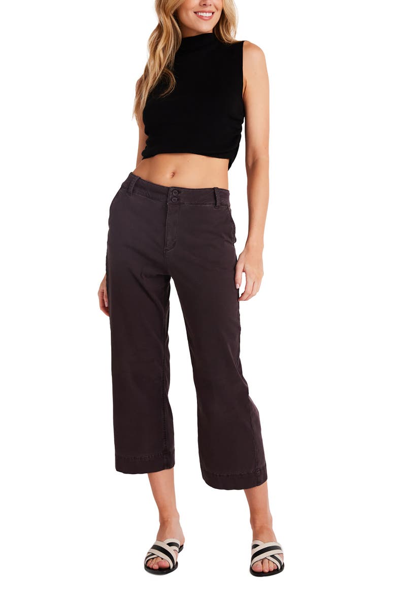 Sofia Wide Leg Crop Pants, Alternate, color, BLACK SMOKE