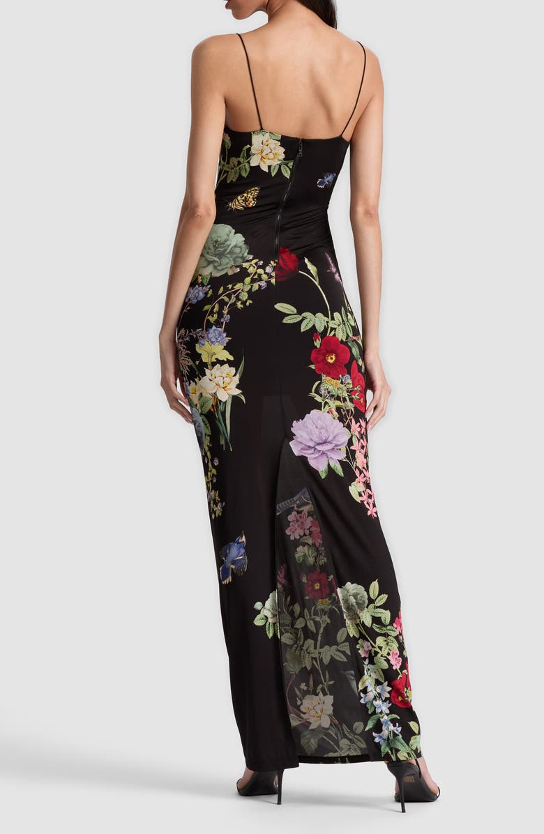 Alice + Olivia Fifi Floral Column Maxi Dress, Alternate, color, 