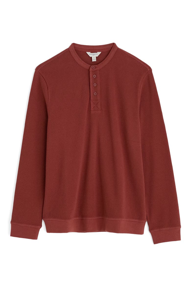 Brigatine Long Sleeve Thermal Organic Cotton Henley, Main, color, CONKER