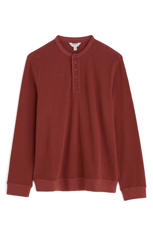 Seasalt Cornwall Brigatine Long Sleeve Thermal Organic Cotton Henley In Red