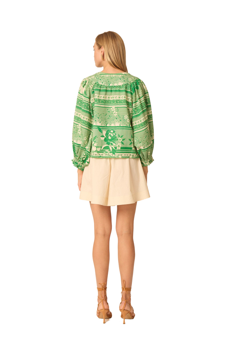 Kayla Blouse, Alternate, color, Floating green floral