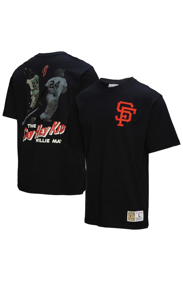 Mitchell & Ness Men's Mitchell & Ness Willie Mays Black San Francisco Giants Legends Collection Vintage Logo T-Shirt, Main, color, Black