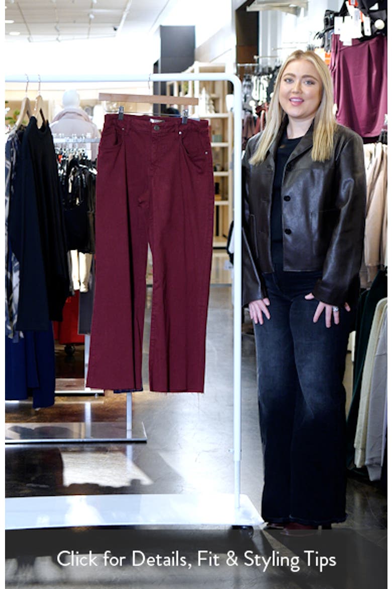 Meg Fab Ab Raw Hem High Waist Ankle Wide Leg Jeans video