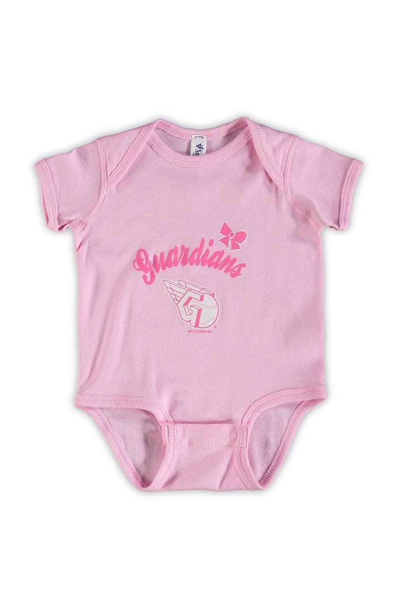 SOFT AS A GRAPE Infant Soft as a Grape Pink/Purple Cleveland Guardians 3-Pack Rookie Bodysuit Set, Alternate, color, Pink