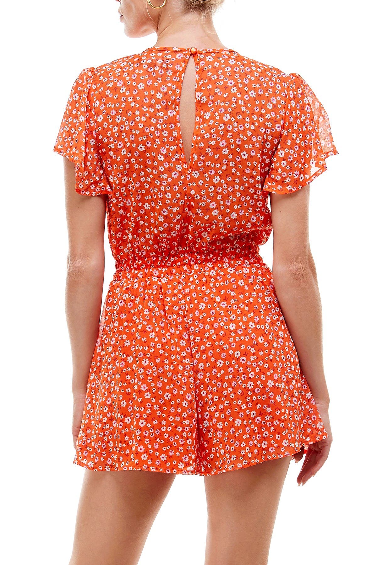 Row A Ditsy Print Chiffon Godet Romper (Women) | Nordstromrack