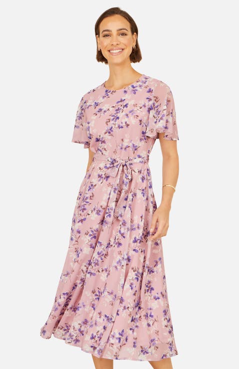 Blossom Print Midi Skater Dress