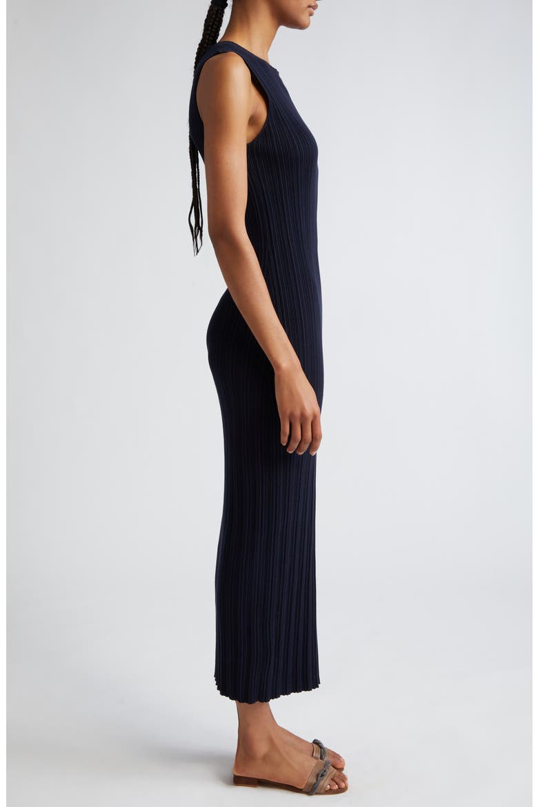Sleeveless Cotton Rib Midi Sweater Dress, Alternate, color, BLUE