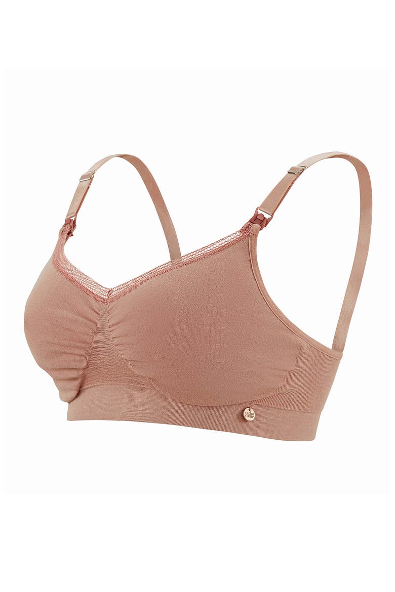 Organic Maternity and nursing seamless bra, Alternate, color, DUSTY ROSE