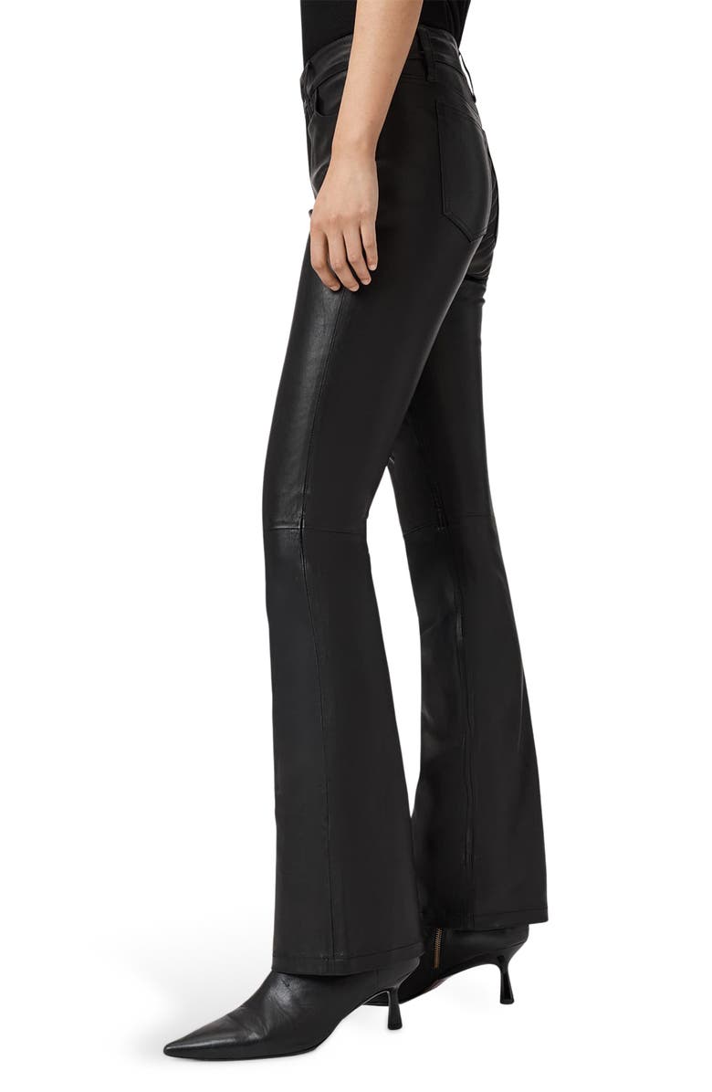 AllSaints Haldan Straight Leg Leather Pants, Alternate, color, Black