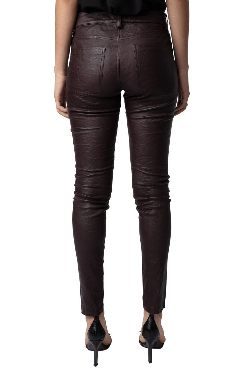 Zadig & Voltaire Phlame Leather Pants, Alternate, color,