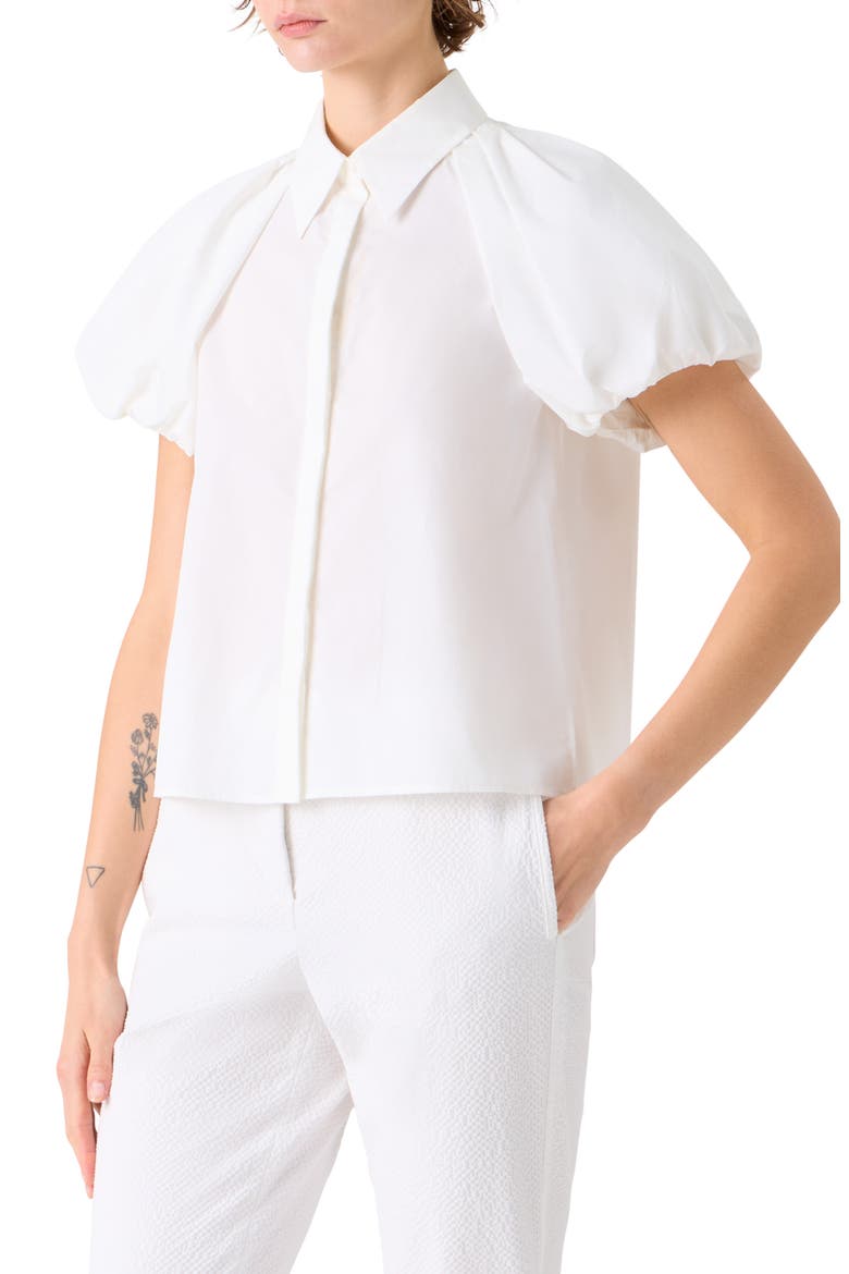 Tech Poplin Short Sleeve Button-Up Shirt, Alternate, color, CREAM
