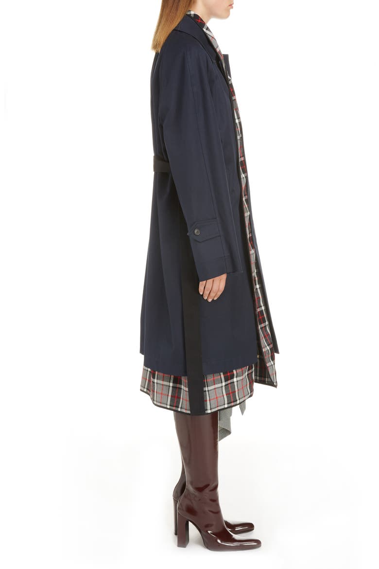 Layered Trench Coat, Alternate, color, DARK NAVY