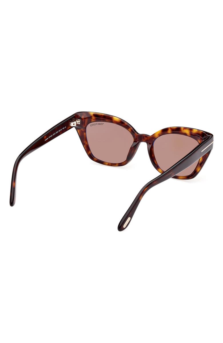 TOM FORD Juliette 52mm Cat Eye Sunglasses, Alternate, color, Dark Havana / Brown