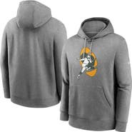 Nike Men's Nike Heathered Gray Green Bay Packers Rewind Club Fleece Pullover Hoodie