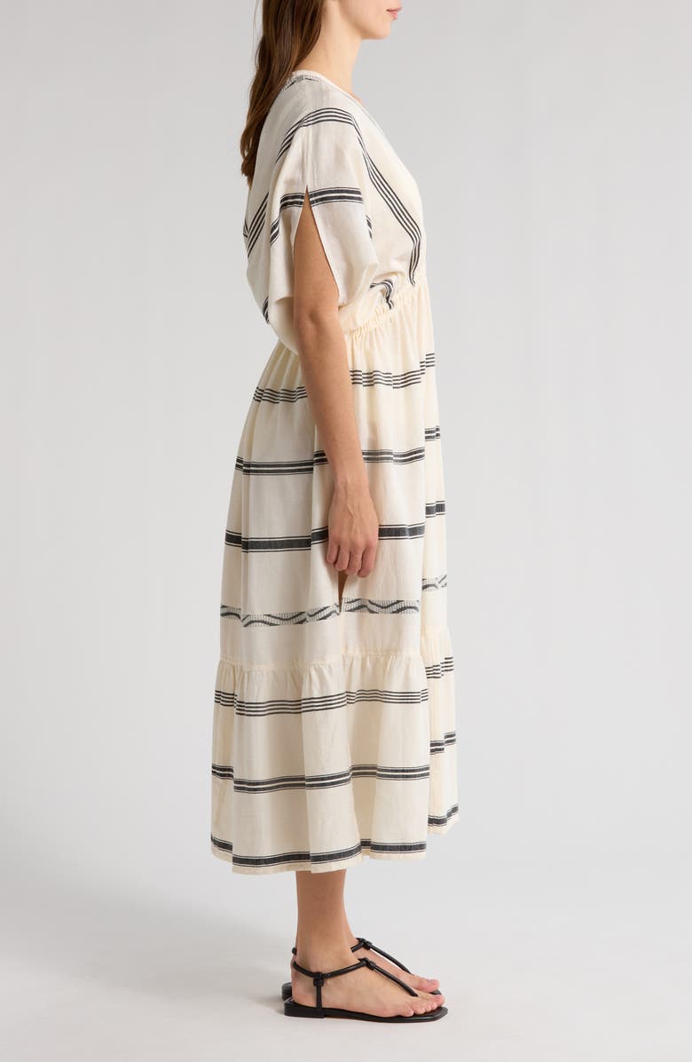 lemlem Leila Plunge Cover-Up Dress, Alternate, color, Besela Vanilla