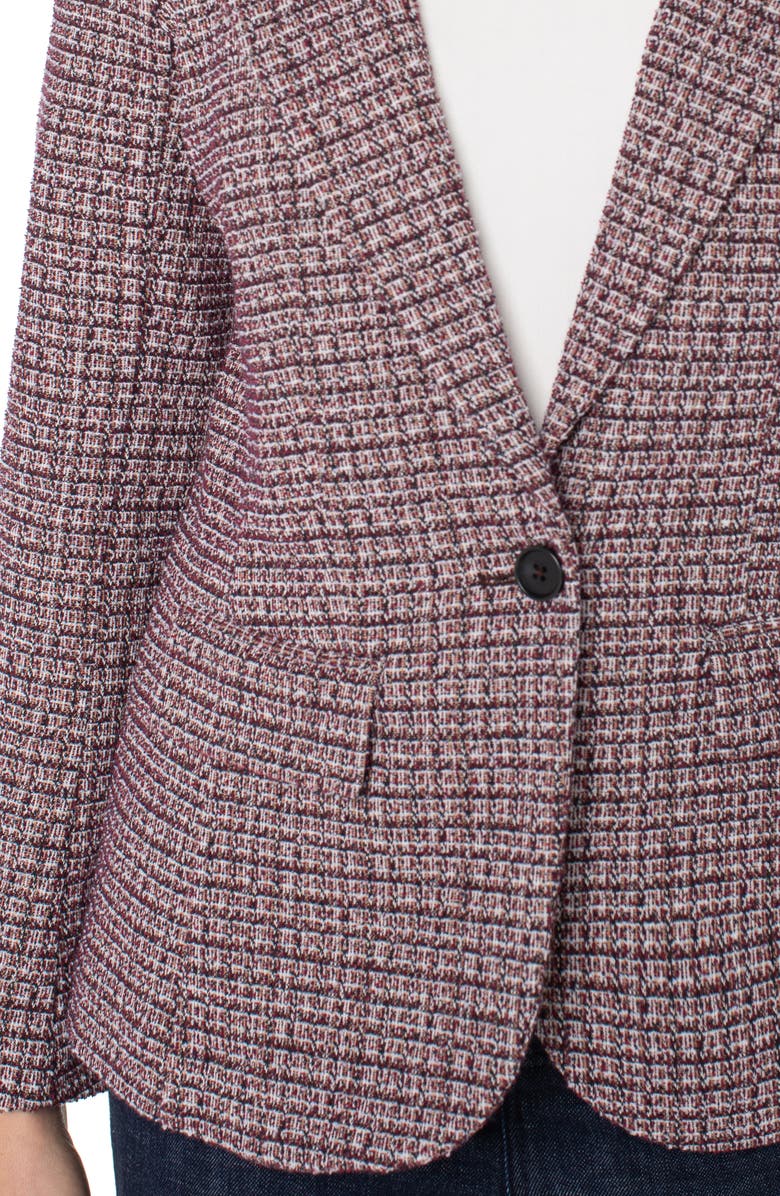 Liverpool Los Angeles Tweed Blazer with Removable Hoodie Insert, Alternate, color, Wine Multi