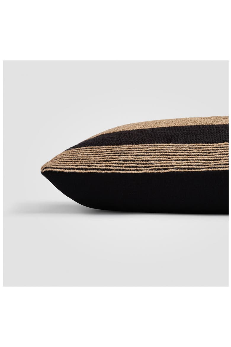 Balance Jute Embroidery Lumbar Pillow, Alternate, color, BLACK