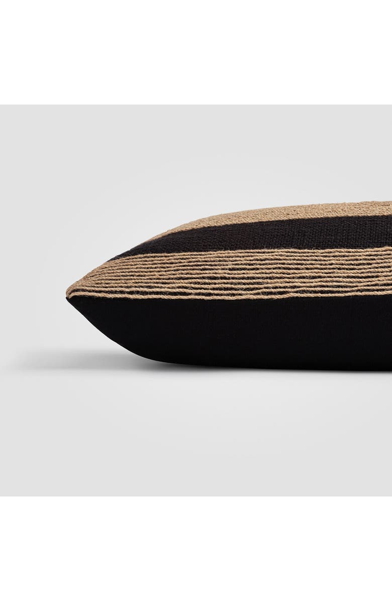 Crane Air Balance Jute Embroidery Lumbar Pillow, Alternate, color, Black