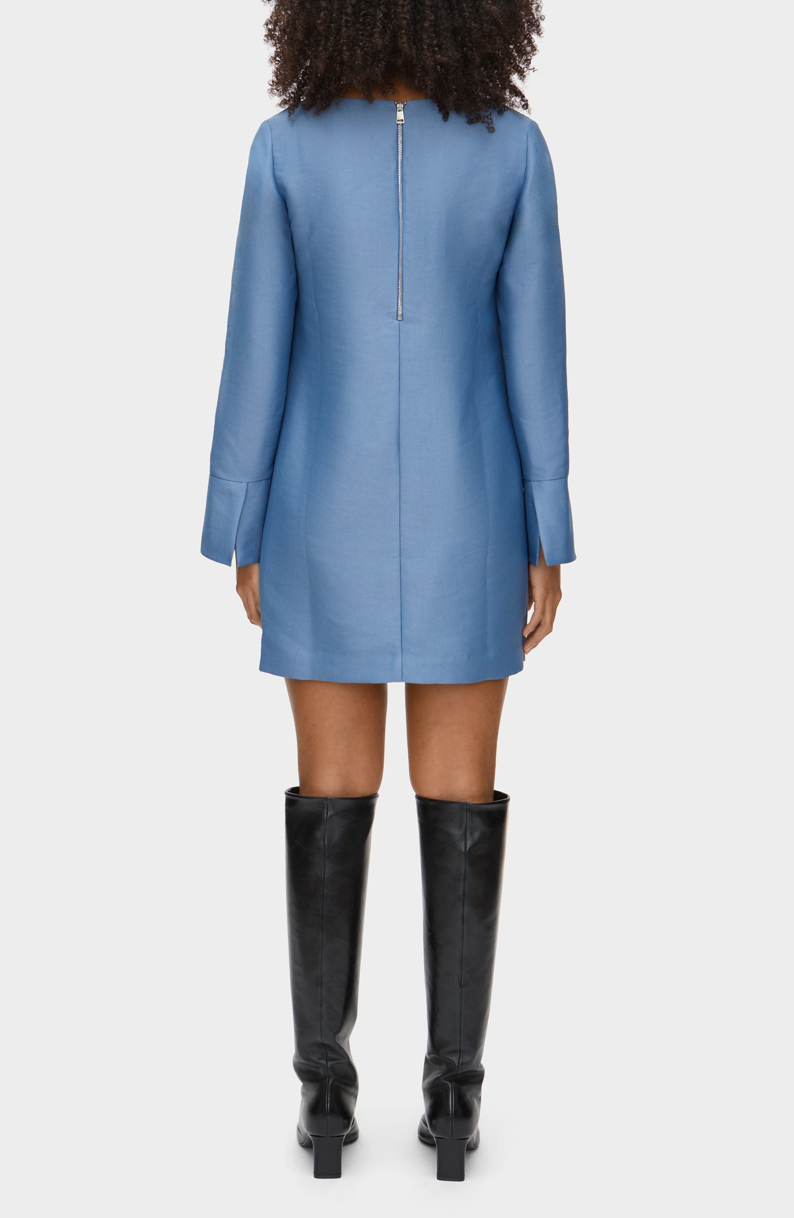 Carmel Long Sleeve Satin Minidress - image 2