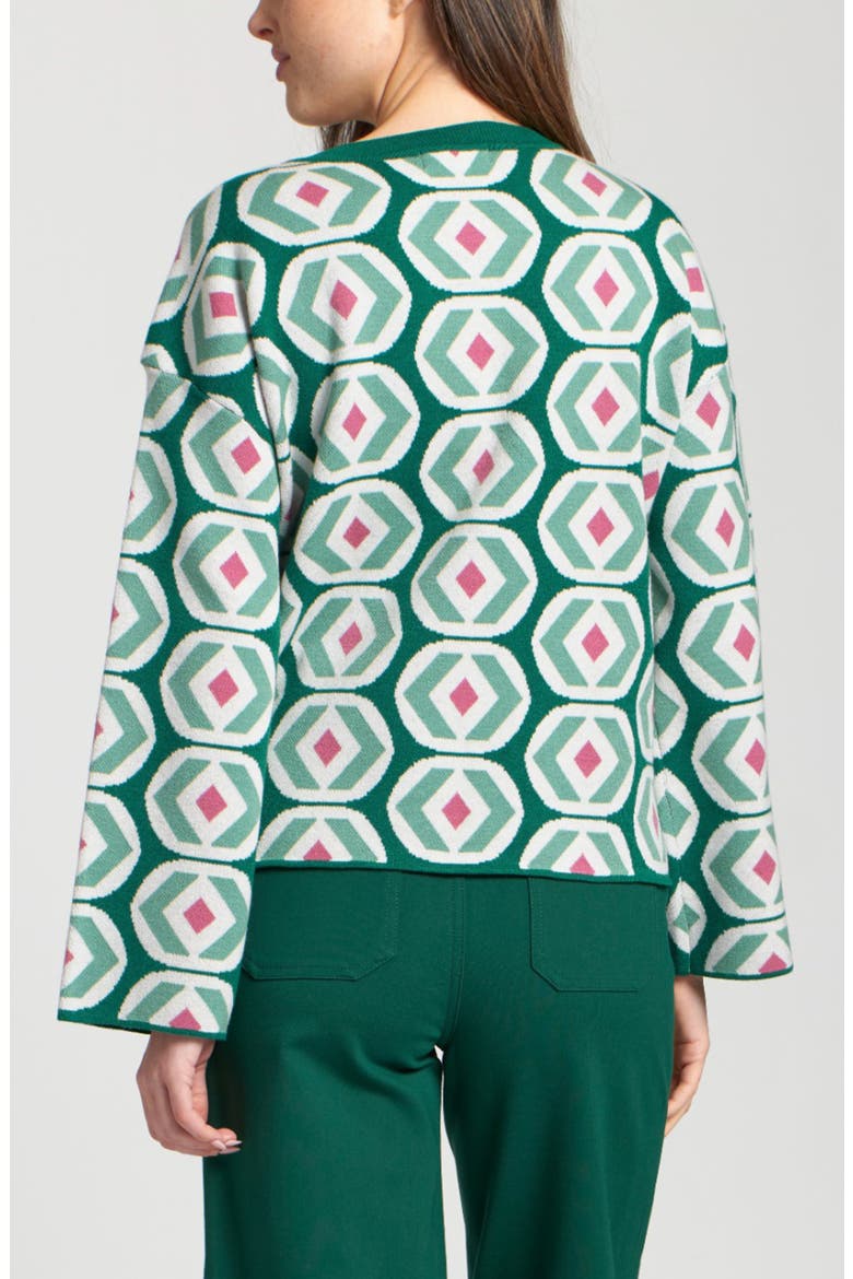 Abstract Geo Sweater, Alternate, color, EMERALD GREEN