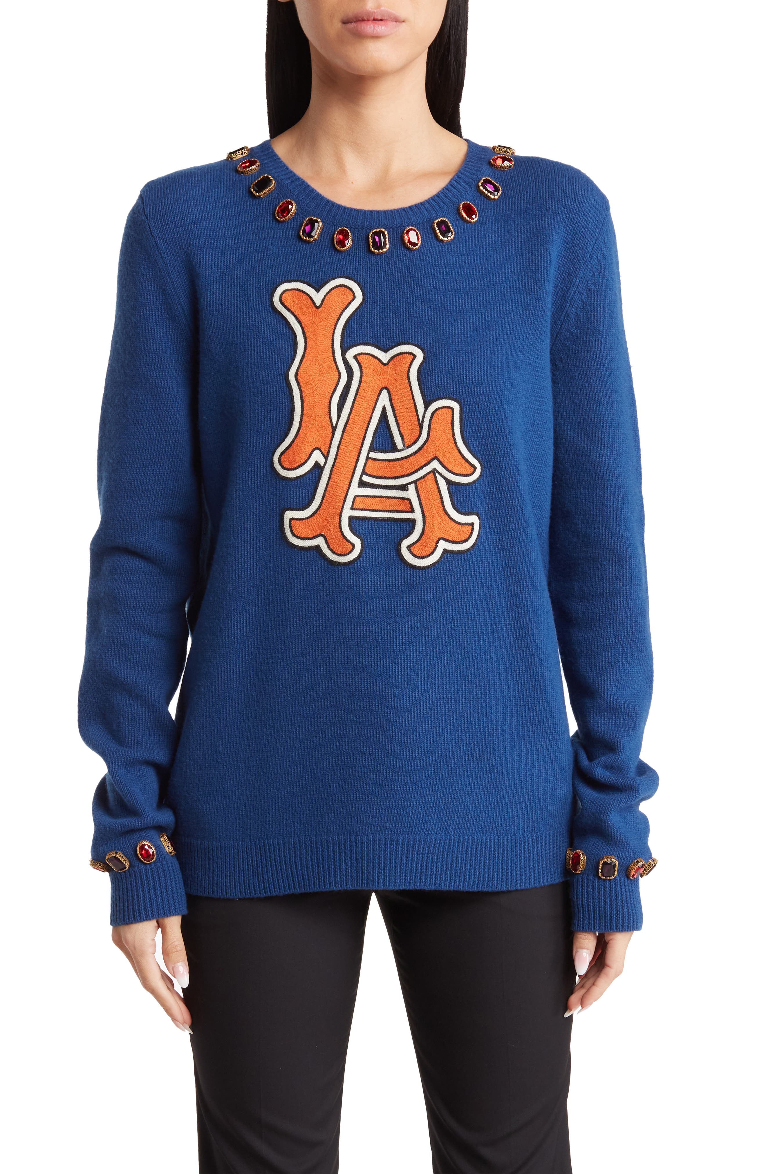 Gucci Jewel Accent LA Wool Pullover