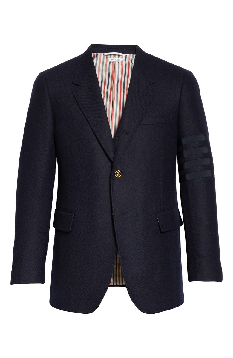 Thom Browne Sleeve Stripe Wool Sport Coat, Alternate, color, 