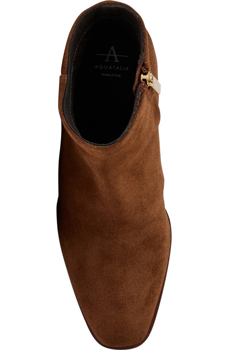Aquatalia Reeta Luxe Weatherproof Suede Bootie, Alternate, color, Brandy Suede