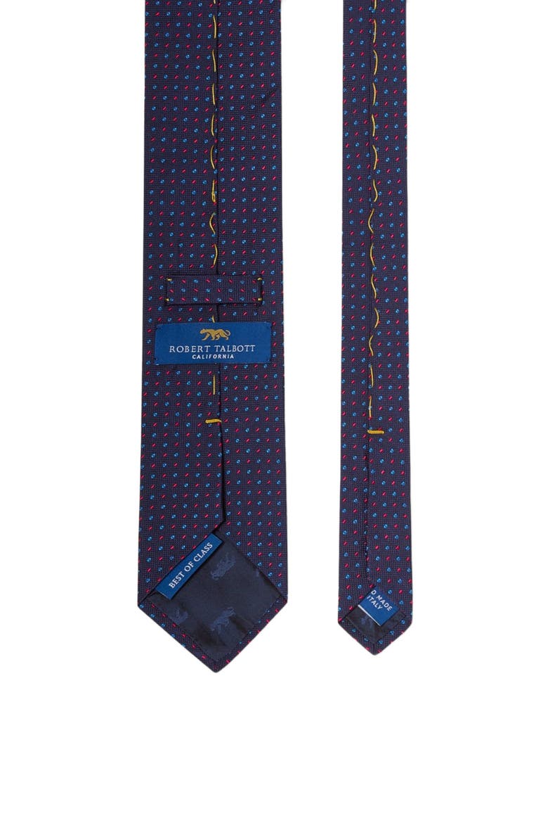 Robert Micro Neat Necktie, Alternate, color, Navy