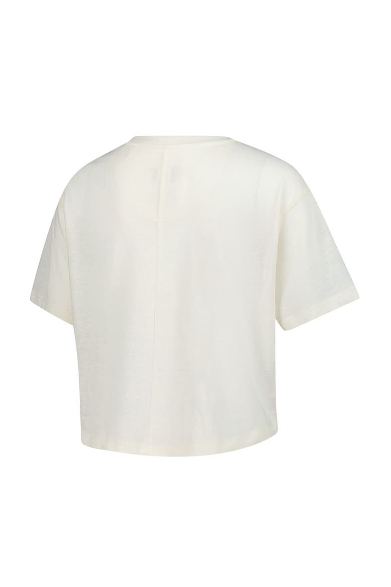 Women's Pressbox Cream Miami Hurricanes Tri-Blend Bishop Knobi Crop T-Shirt, Alternate, color, Cream