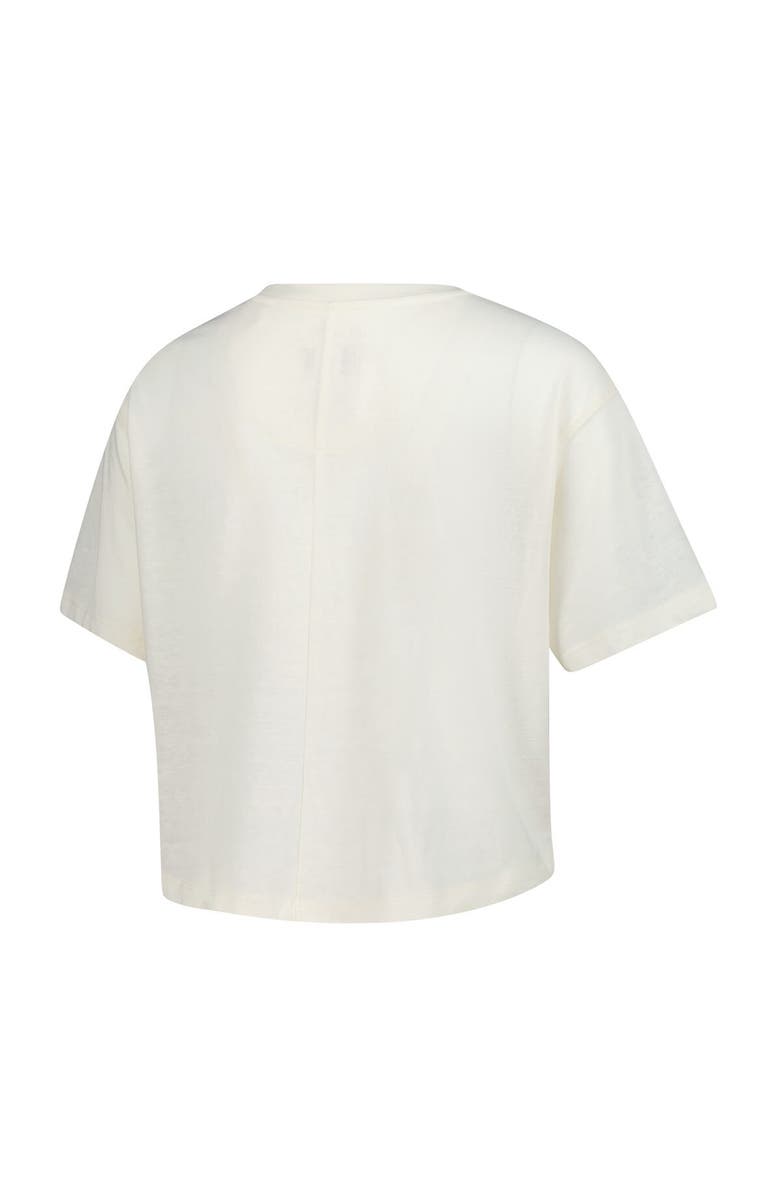 PRESSBOX Women's Pressbox Cream Miami Hurricanes Tri-Blend Bishop Knobi Crop T-Shirt, Alternate, color,