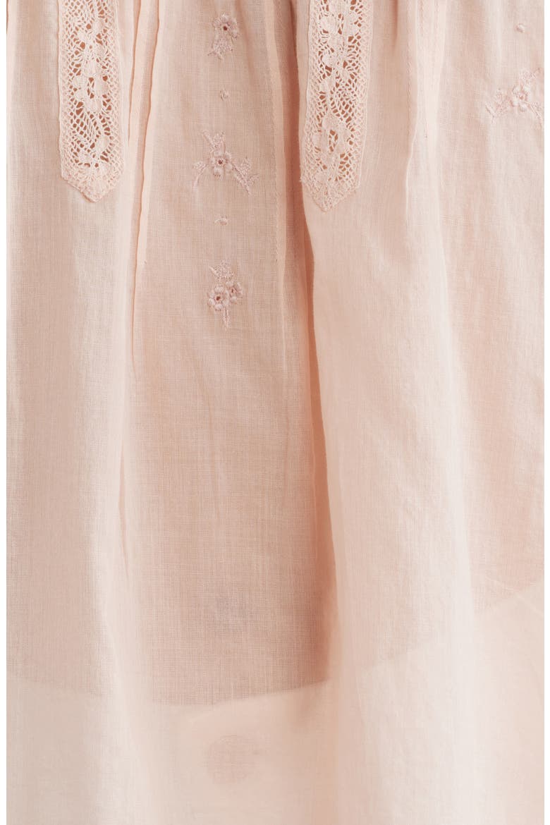 Frederica Floral Embroidered Organic Cotton Voile Top, Alternate, color, BLUSH