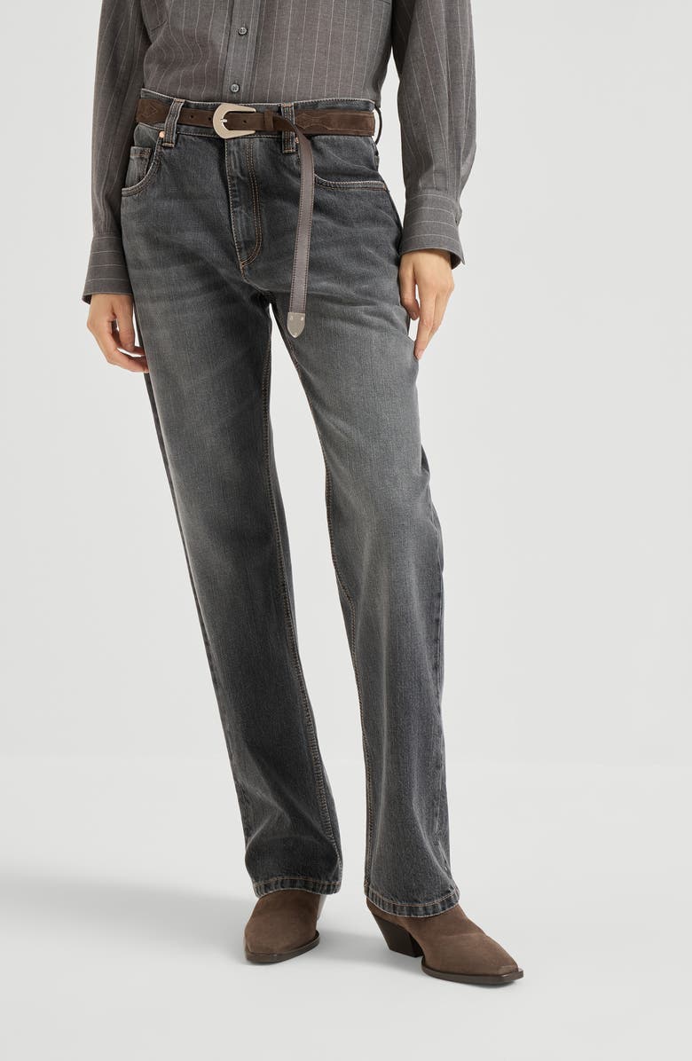 Brunello Cucinelli Authentic denim trousers, Alternate, color, Dark Grey