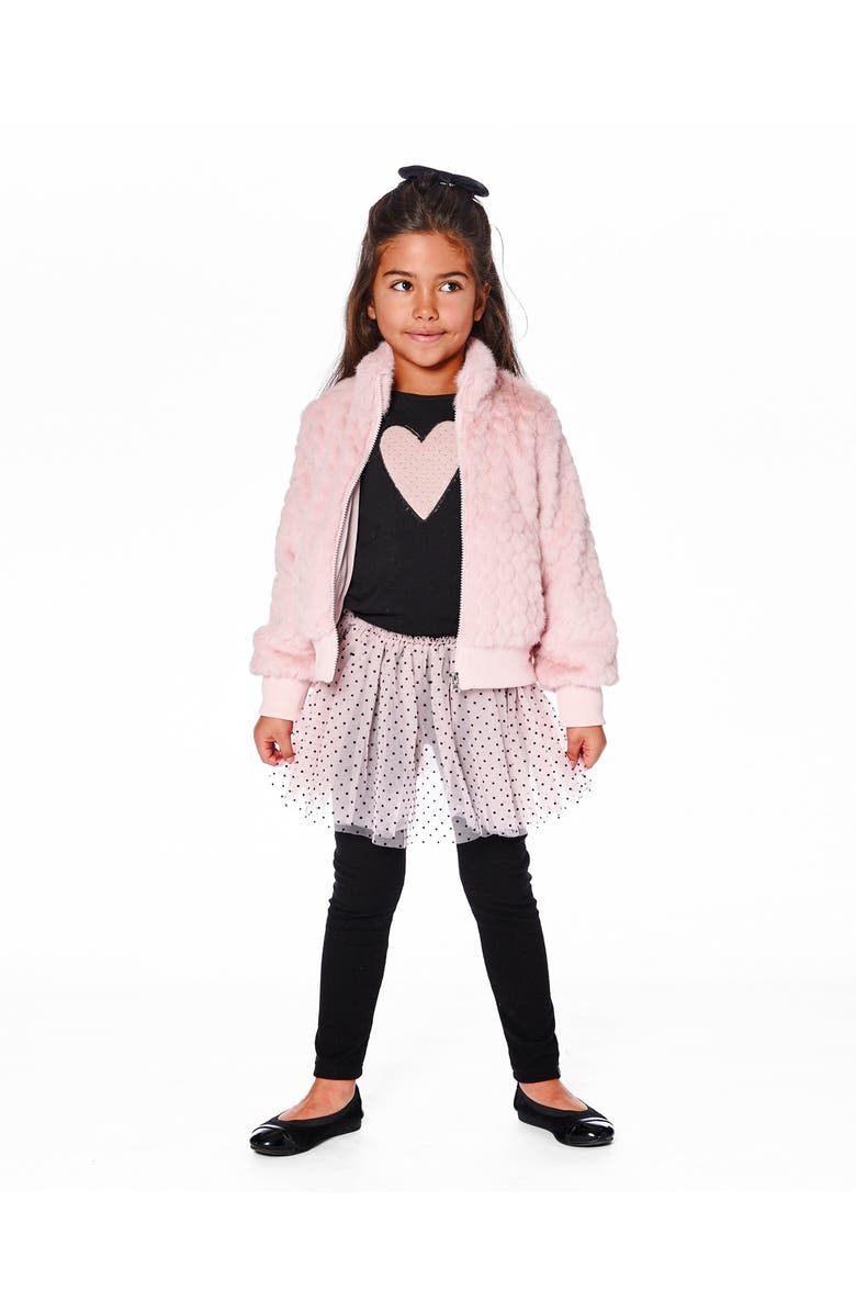 Deux par Deux Leggings with Tulle Skirt, Main, color, Pink And Black