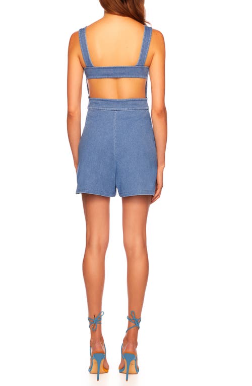 Susana Monaco Denim Cutout Back Dress In Blue