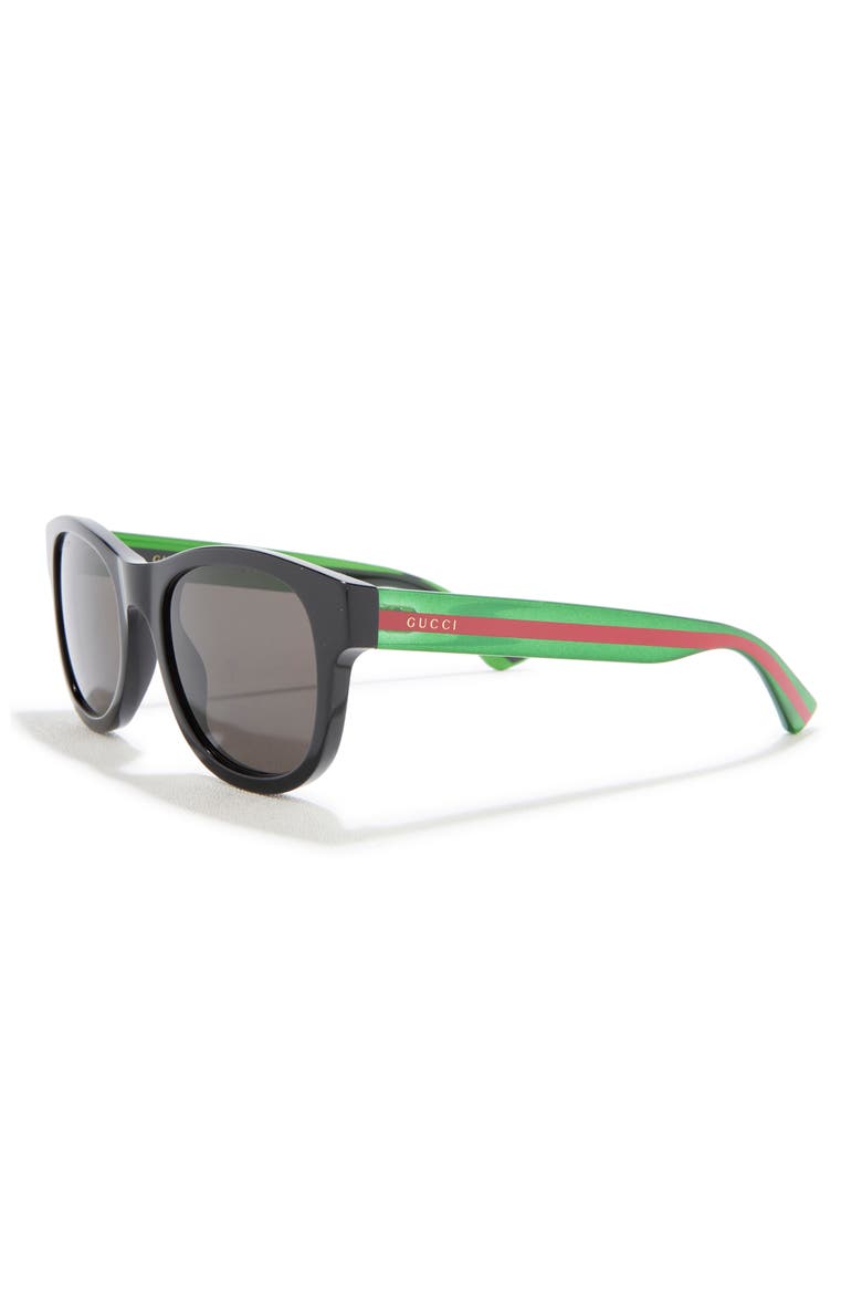 52mm Round Sunglasses, Alternate, color, BLACK GREEN GREY