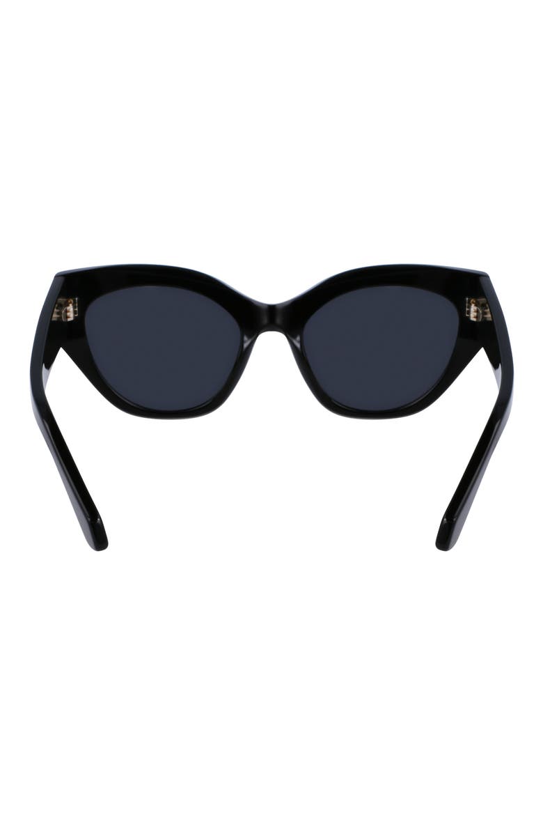Classic Logo Tea Cup 55mm Cat Eye Sunglasses, Alternate, color, BLACK