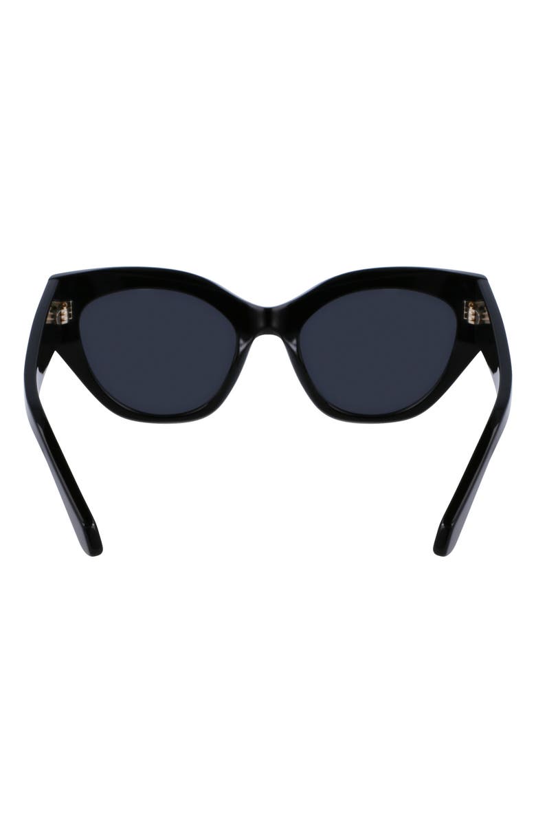 FERRAGAMO Classic Logo Tea Cup 55mm Cat Eye Sunglasses, Alternate, color, Black