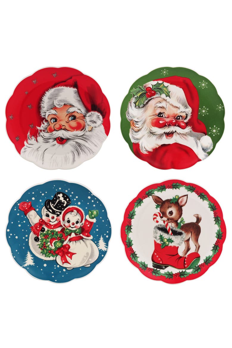 8 in. Set of 4 Nostalgic Ceramic Character Plates - Classic, Main, color, Multicolor